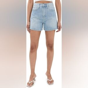 🦋 Revolve Pistola Denim Saige High Rise Shorts Size 31 Stripes Coastal